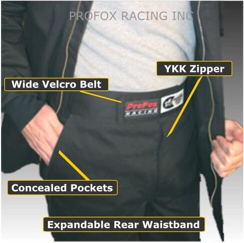 PROFOX-1503 Black Large Auto Racing Fire Resistant SFI 3.2A/15 Nomex Drag Racing Suit Pants (only) in Saudi Arabia