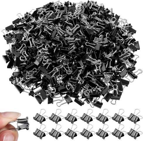 600 Pack Mini Black Binder Clips, Bulk Small Paper Clips 15mm 5/8 Inch Metal Micro Size Office Clip for Home School Office Business Supplies in Saudi Arabia