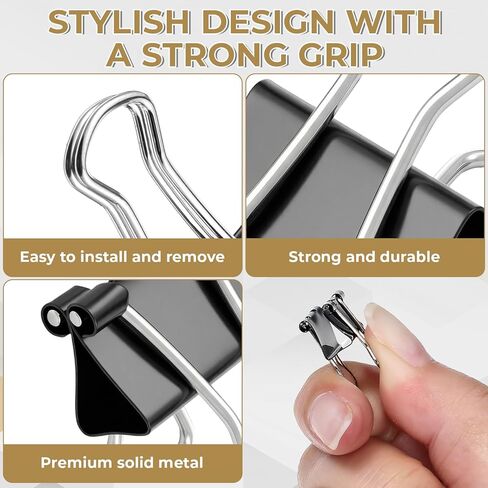 600 Pack Mini Black Binder Clips, Bulk Small Paper Clips 15mm 5/8 Inch Metal Micro Size Office Clip for Home School Office Business Supplies in Saudi Arabia