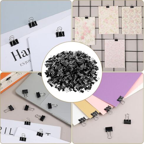 600 Pack Mini Black Binder Clips, Bulk Small Paper Clips 15mm 5/8 Inch Metal Micro Size Office Clip for Home School Office Business Supplies in Saudi Arabia