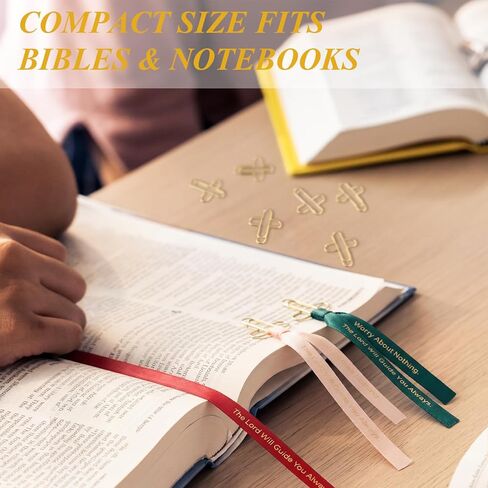Zhehao 100 Pcs Cross Paper Clips 50 Pcs Christian Bookmark Ribbons Christian Bookmark Gifts for Women 1"x 1.3" Bible Journaling Supplies Bible Study Supplies for Office Home, Easter Eggs Fillers in Saudi Arabia