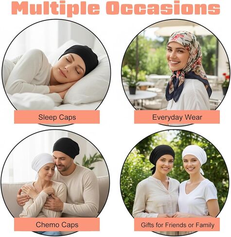 قطعتان من أغطية الرأس القطنية للنساء، قبعة تحت الحجاب الداخلية تحت الوشاح، قبعة عمامة مع إغلاق خلفي، أوشحة رأس سهلة الارتداء، أغطية رأس للسرطان، قبعات ناعمة لوشاح الرأس للسرطان، قبعات صغيرة مرنة لتغليف الشعر هدية in Saudi Arabia