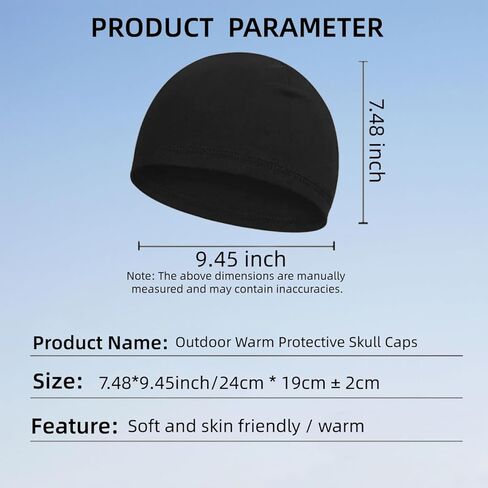 قبعات جمجمة للرجال والنساء، قبعات نوم خفيفة الوزن ومقاومة للحرارة، بطانة خوذة مسامية، قبعات جمجمة مقاومة للرياح دافئة للخريف والشتاء باللون الأسود in Kuwait