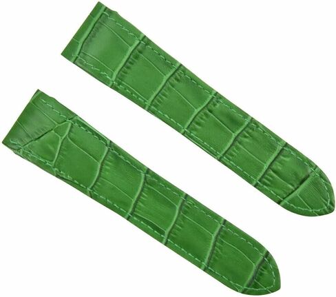 Ewatchparts 20mm Leather Watch Band Strap Compatible With Cartier Santos 100 2878 Midsize 33mm Green in Saudi Arabia