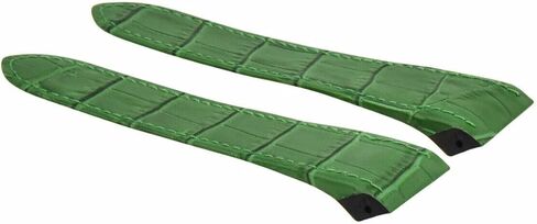 Ewatchparts 20mm Leather Watch Band Strap Compatible With Cartier Santos 100 2878 Midsize 33mm Green in Saudi Arabia