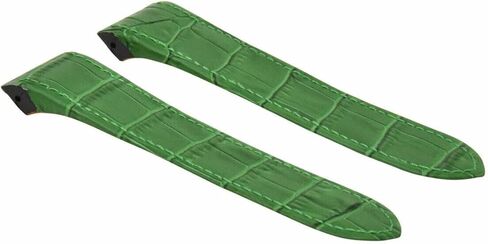 Ewatchparts 20mm Leather Watch Band Strap Compatible With Cartier Santos 100 2878 Midsize 33mm Green in Saudi Arabia