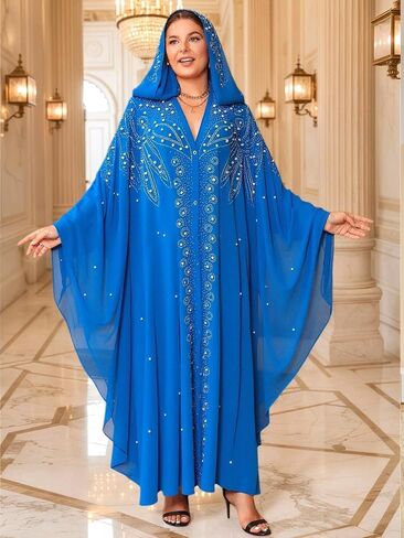 Women's Long Sleeve Ditsy Floral Jalabiya V Neck Modest Four Seasons Arabian Clothing Red in Saudi Arabia