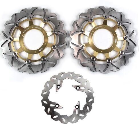 Arashi Front Rear Brake Discs Rotors for Honda CBR600RR Non ABS 2003-2020, CBR600RR ABS 2009-2015, CBR1000RR 2004-2005, Motorcycle Replacement Accessories Parts Gold in Saudi Arabia
