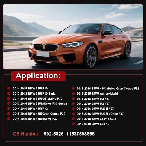 مجموعة مبيت منظم حرارة مبرد المحرك من AUCERAMIC مع مستشعر مناسب لسيارات BMW 335i، 335i GT xDrive، 335i xDrive، 435i، 435i Gran Coupe، 435i xDrive، 435i xDrive Gran Coupe، M2، M235i، X5، X6، 3.0L in Kuwait