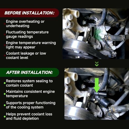 RT1193 34044 Engine Coolant Thermostat, Compatible with Ford Mazda 2.0L 2.3L 2.5L Models – 2004-2012 Ecosport, 2005-2019 Escape, 2003-2011 Focus, 2006-2020 Fusion, 2007-2011 Ranger in Kuwait