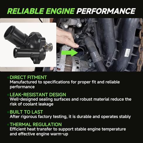 RT1193 34044 Engine Coolant Thermostat, Compatible with Ford Mazda 2.0L 2.3L 2.5L Models – 2004-2012 Ecosport, 2005-2019 Escape, 2003-2011 Focus, 2006-2020 Fusion, 2007-2011 Ranger in Kuwait