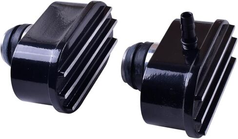 مجموعة BestParts المكونة من 2 غطاء صمام ألومنيوم للاستراحة PCV مجموعة كومبو بغطاء صمام أسود بيضاوي زعانف طقم Pcv متوافق مع تشيفي فورد مع فتحات غطاء صمام 1-1/4 بوصة in Saudi Arabia