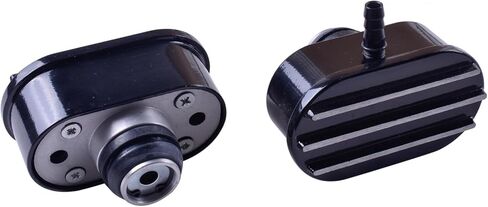 مجموعة BestParts المكونة من 2 غطاء صمام ألومنيوم للاستراحة PCV مجموعة كومبو بغطاء صمام أسود بيضاوي زعانف طقم Pcv متوافق مع تشيفي فورد مع فتحات غطاء صمام 1-1/4 بوصة in Saudi Arabia