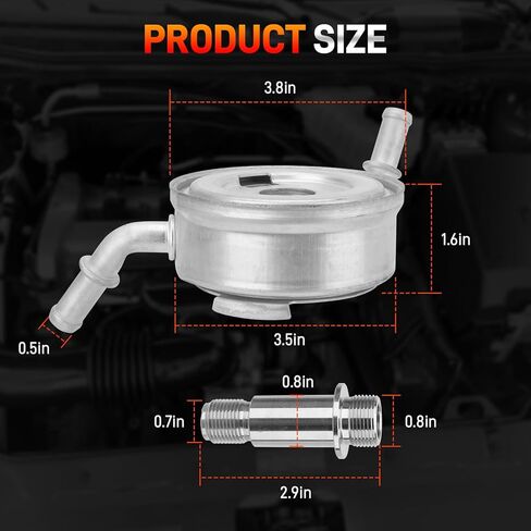 Engine Oil Cooler and Heater Assembly Compatible with 2017-2024 Ram 1500 2022-2023 Jeep Wagoneer 5.7L V8 Replacement for 68271639AB, 68271639AC, 68271639AD, 918-495 in Saudi Arabia
