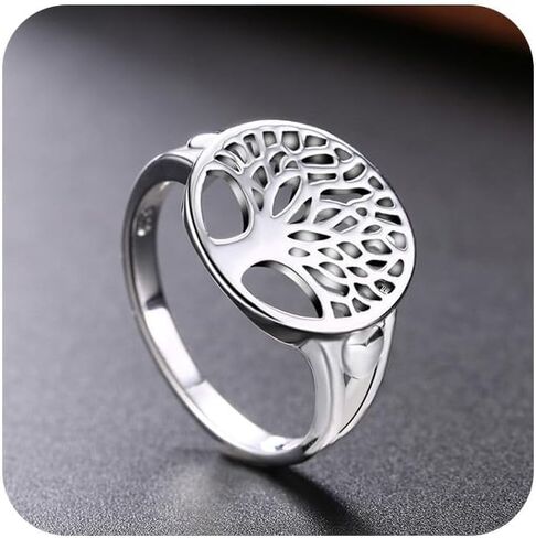 Cutesmile Fashion Jewelry 925 Sterling Silver Tree of Life Ring Jewelry Wedding Women Cute Size 6-9 (6) in Saudi Arabia