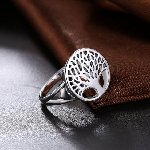 Cutesmile Fashion Jewelry 925 Sterling Silver Tree of Life Ring Jewelry Wedding Women Cute Size 6-9 (6) in Saudi Arabia