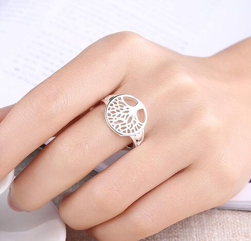 Cutesmile Fashion Jewelry 925 Sterling Silver Tree of Life Ring Jewelry Wedding Women Cute Size 6-9 (6) in Saudi Arabia