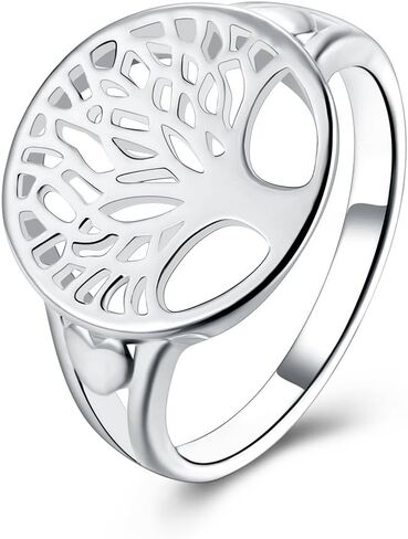 Cutesmile Fashion Jewelry 925 Sterling Silver Tree of Life Ring Jewelry Wedding Women Cute Size 6-9 (6) in Saudi Arabia