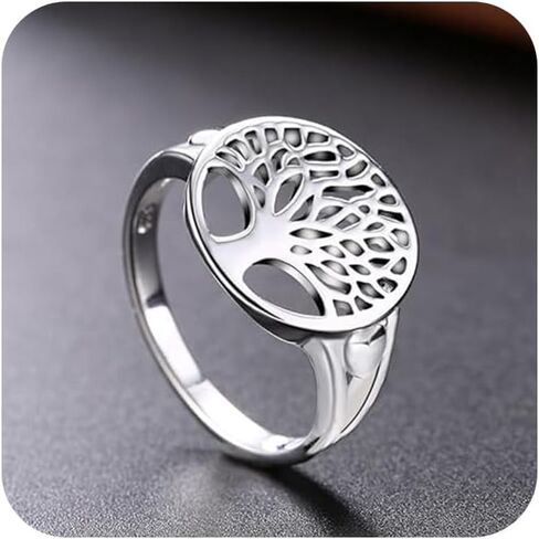 Cutesmile Fashion Jewelry 925 Sterling Silver Tree of Life Ring Jewelry Wedding Women Cute Size 6-9 (6) in Saudi Arabia