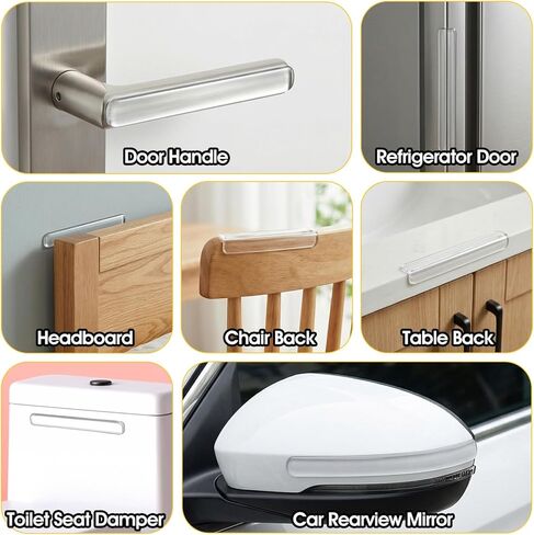 Wall Bumpers to Protect Walls Fridge Door Stopper 20PCS Clear Self Adhesive Cabinet Bumper Rubber Bumpers Stripes for Cabinet Doors Entrance Doors,Toilet Covers,Table Corners(3.9x0.47x0.1in) in Saudi Arabia