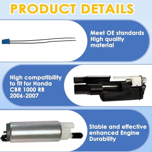 16700-MEL-D21 Fuel Pump Pressure Regulator Filter Fit for Honda CBR 1000 RR 2006-2007, Replaces 16700-MEL-013, 16700MELD21 in Kuwait