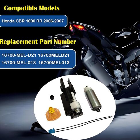 16700-MEL-D21 Fuel Pump Pressure Regulator Filter Fit for Honda CBR 1000 RR 2006-2007, Replaces 16700-MEL-013, 16700MELD21 in Kuwait