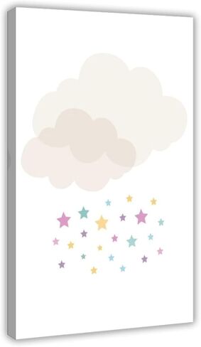 Watercolor Elephant Trunk Balloon Poster, Star Accent Wall Art for Nursery, Charming Kids Room Decor Print Unframe 20x30inch in Saudi Arabia