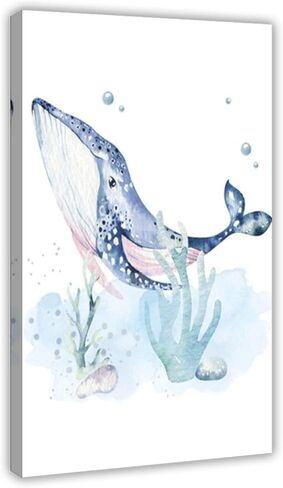 Watercolor Elephant Trunk Balloon Poster, Star Accent Wall Art for Nursery, Charming Kids Room Decor Print Unframe 20x30inch in Saudi Arabia