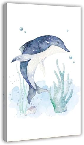 Watercolor Elephant Trunk Balloon Poster, Star Accent Wall Art for Nursery, Charming Kids Room Decor Print Unframe 20x30inch in Saudi Arabia