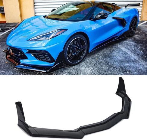 Front Bumper Lip Splitter Spoiler for Chevy Corvette C8 Stingray Z51 2020-2026 (Gloss Black) in Kuwait