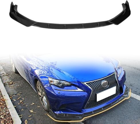 Front Bumper Lip Spoiler Compatible with 2014-2016 Lexus IS200T IS250 IS300 IS350 F Sport, Gloss Black Add-on Front Splitter Air Dam Chin Protector, 3 Pieces in Saudi Arabia
