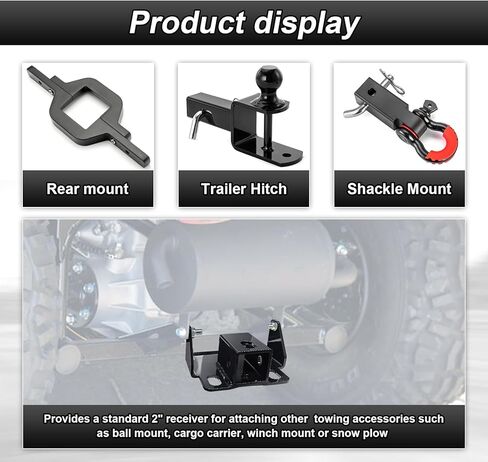 وصلة استقبال خلفية 2 بوصة من الفولاذ الثقيل متوافقة مع Kawasaki Mule SX 610 2005-2025 (بدون حفر أو تعديلات) in Saudi Arabia