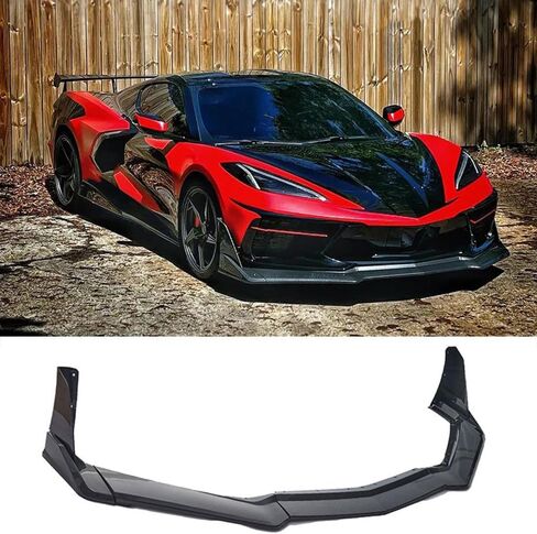 Front Bumper Lip Splitter Spoiler for Chevy Corvette C8 Stingray Z51 2020-2026 (Gloss Black) in Saudi Arabia