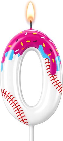 Ice Cream Drip Baseball Birthday Number Candles for Cake, Ice Cream Themed Number 7 Candle Baseball Cake Topper for Party Anniversary Decorations in Saudi Arabia