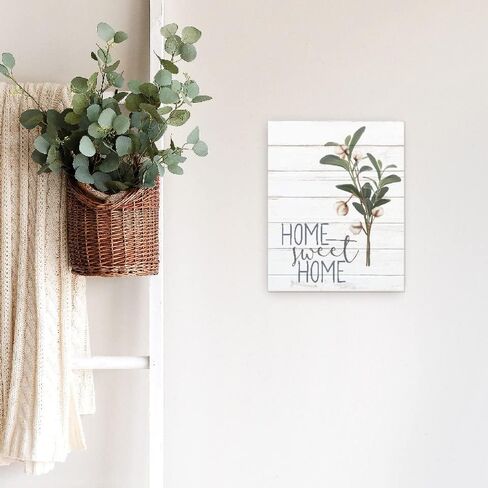 Home Sweet Home Cotton Floral Farmhouse Style Wood Wall Decor Sign 16x20 in Saudi Arabia