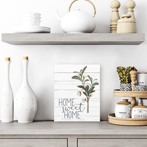 Home Sweet Home Cotton Floral Farmhouse Style Wood Wall Decor Sign 16x20 in Saudi Arabia