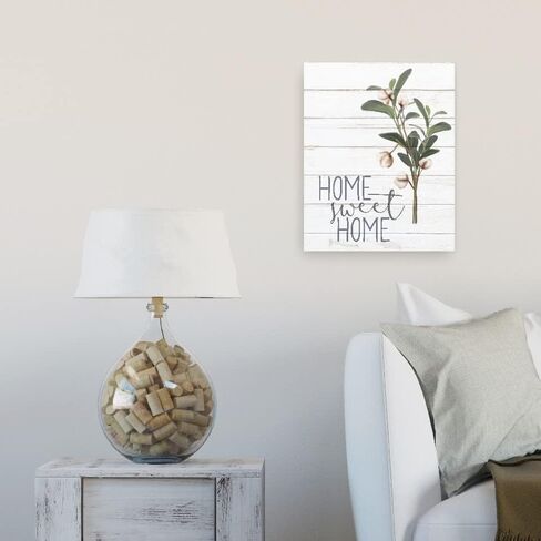 Home Sweet Home Cotton Floral Farmhouse Style Wood Wall Decor Sign 16x20 in Saudi Arabia