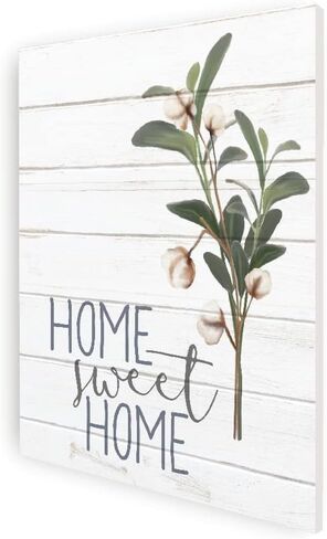 Home Sweet Home Cotton Floral Farmhouse Style Wood Wall Decor Sign 16x20 in Saudi Arabia
