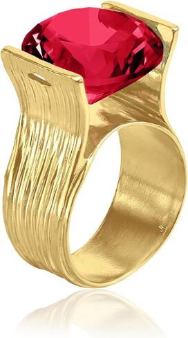 JEAN RACHEL JEWELRY خاتم من الفضة الإسترليني مطلي بالذهب عيار 14 قيراط مع زركونيا مكعب 11.75 TCW - تصميم كلاسيكي بشريط مزخرف - خواتم مجوهرات لا تسبب الحساسية وخالية من الرصاص والنيكل للنساء in Saudi Arabia
