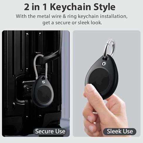 Airtag Holder Waterproof, 4-Pack Airtags Secure Holders Keychain Case w/Metal Wire, Anti-Lost Keyring Holder Attachment Compatible with Apple Airtag, Durable Travel Safe Essential Airtags Lock Cases in Saudi Arabia