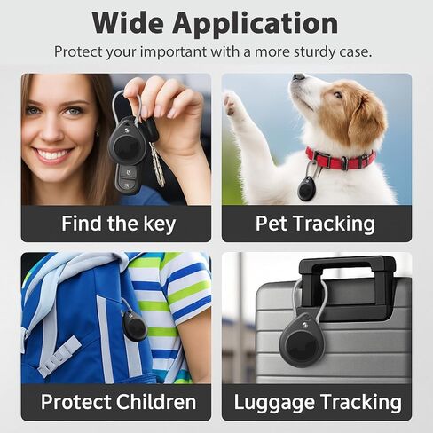 Airtag Holder Waterproof, 4-Pack Airtags Secure Holders Keychain Case w/Metal Wire, Anti-Lost Keyring Holder Attachment Compatible with Apple Airtag, Durable Travel Safe Essential Airtags Lock Cases in Saudi Arabia