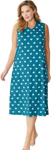 Dreams & Co. Plus Size Long Sleeveless Sleepshirt in Saudi Arabia