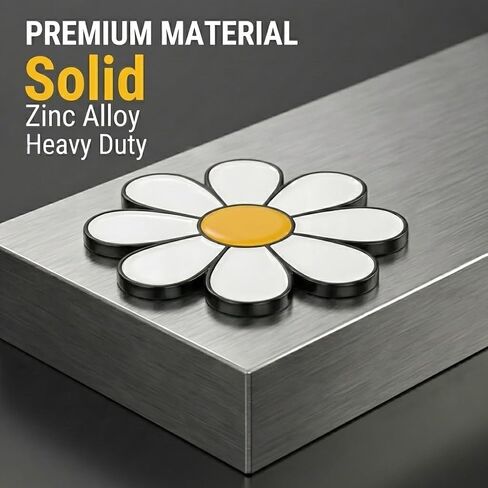 Daisy Metal Car Sticker, Cute Flower Decal, Zinc Alloy Daisy Emblem, Exterior Car Decoration for Women (White) in Kuwait