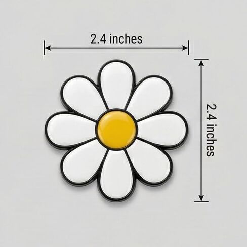 Daisy Metal Car Sticker, Cute Flower Decal, Zinc Alloy Daisy Emblem, Exterior Car Decoration for Women (White) in Kuwait
