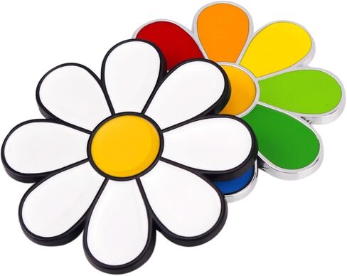 Daisy Metal Car Sticker, Cute Flower Decal, Zinc Alloy Daisy Emblem, Exterior Car Decoration for Women (White) in Kuwait