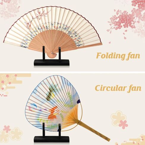 Wooden Folding Fan Stand Holder, Japanese Style Hand Fan Display Rack Storage Base Portable Decorative Holder for Home, Office & Fengshui Decor in Saudi Arabia