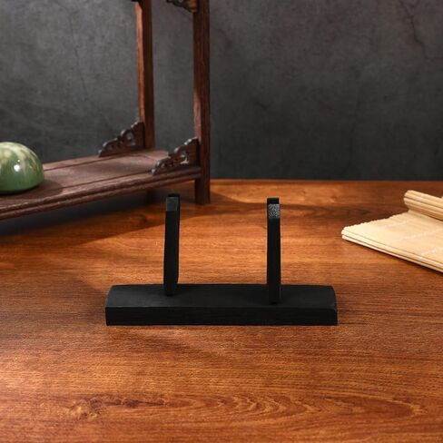 Wooden Folding Fan Stand Holder, Japanese Style Hand Fan Display Rack Storage Base Portable Decorative Holder for Home, Office & Fengshui Decor in Saudi Arabia
