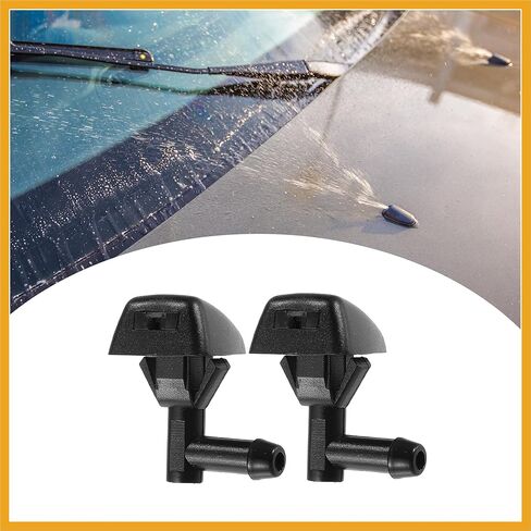 فوهة غسالة ممسحة الزجاج الأمامي الأمامية تناسب فولفو S60 لفولفو V70 - حزمة من 2 استبدال أسود in Kuwait