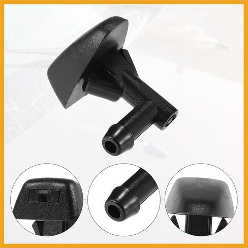 فوهة غسالة ممسحة الزجاج الأمامي الأمامية تناسب فولفو S60 لفولفو V70 - حزمة من 2 استبدال أسود in Kuwait