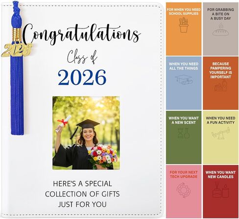 Epakh Blue Class of 2026 Graduation Gifts Card Book with Tassels, Congratulations Grad PU Leather Cover Photo Album Keeper Organizer Books with 24 Pages for College High School Survival Kit in Saudi Arabia